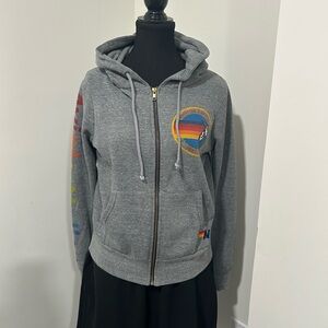 Aviator Nation Venice, California Hoodie with Rainbow Accents size xs unisex
